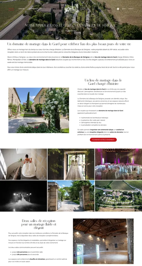 La Baraque de Sérignac : capture du site sur ordinateur 2