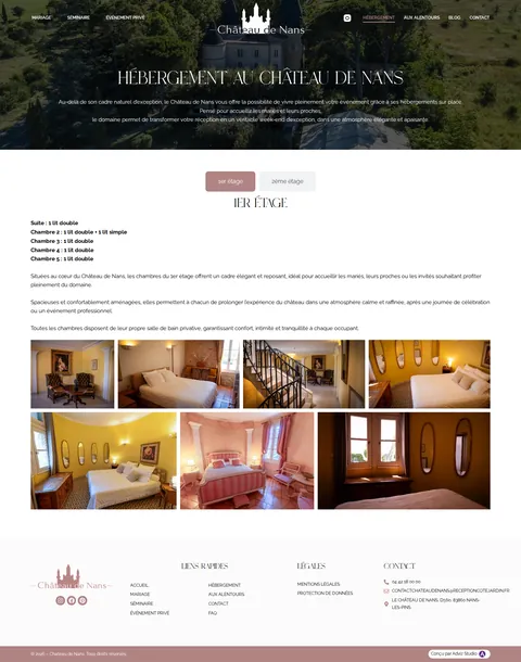 Château de Nans : capture du site sur ordinateur 3