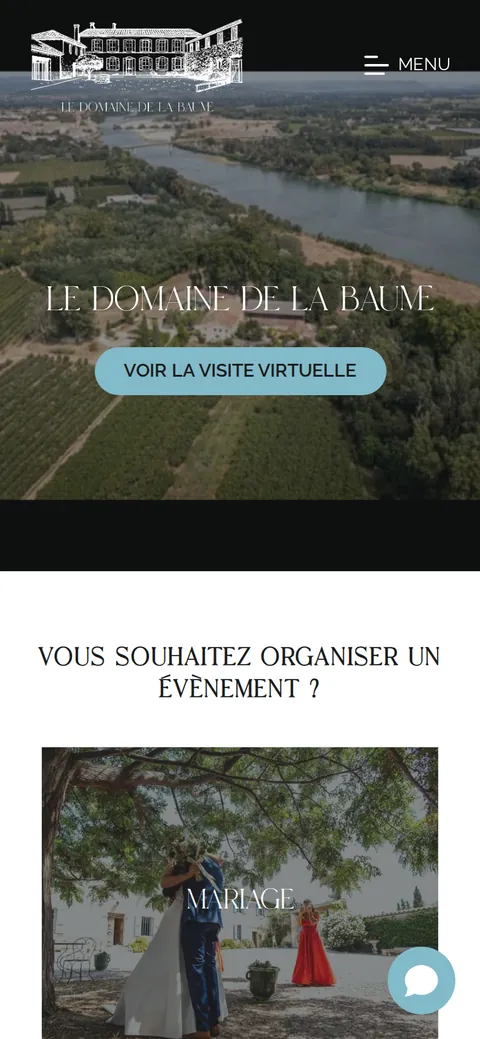 Domaine de la Baume : capture du site sur mobile 1