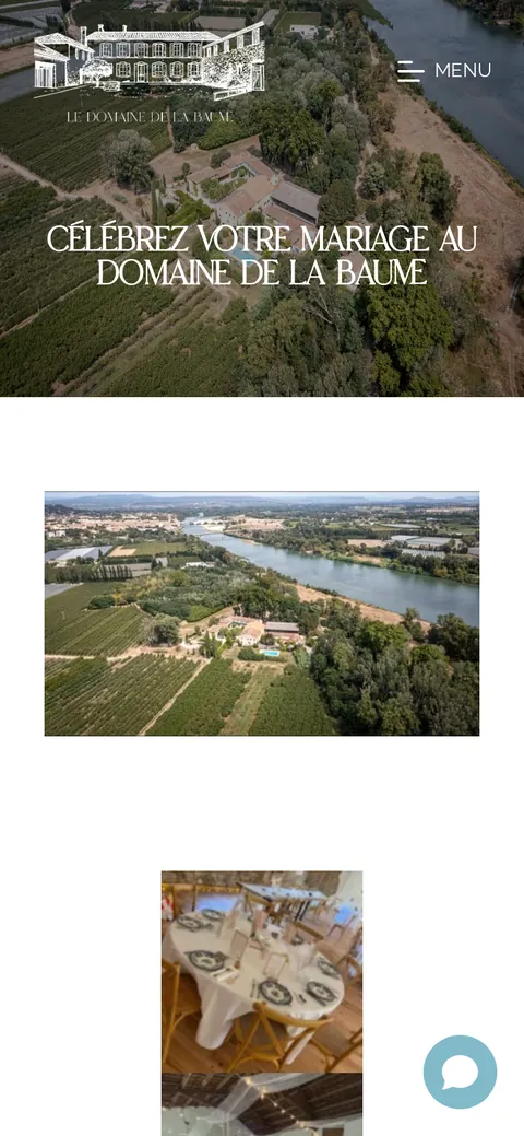 Domaine de la Baume : capture du site sur mobile 2