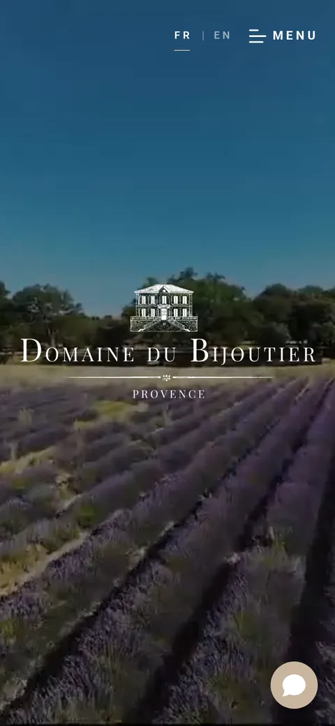 Domaine du Bijoutier : capture du site sur mobile 1