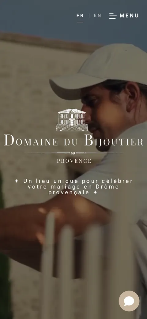Domaine du Bijoutier : capture du site sur mobile 2