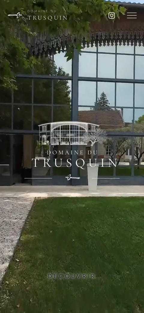 Domaine du Trusquin : capture du site sur mobile 1