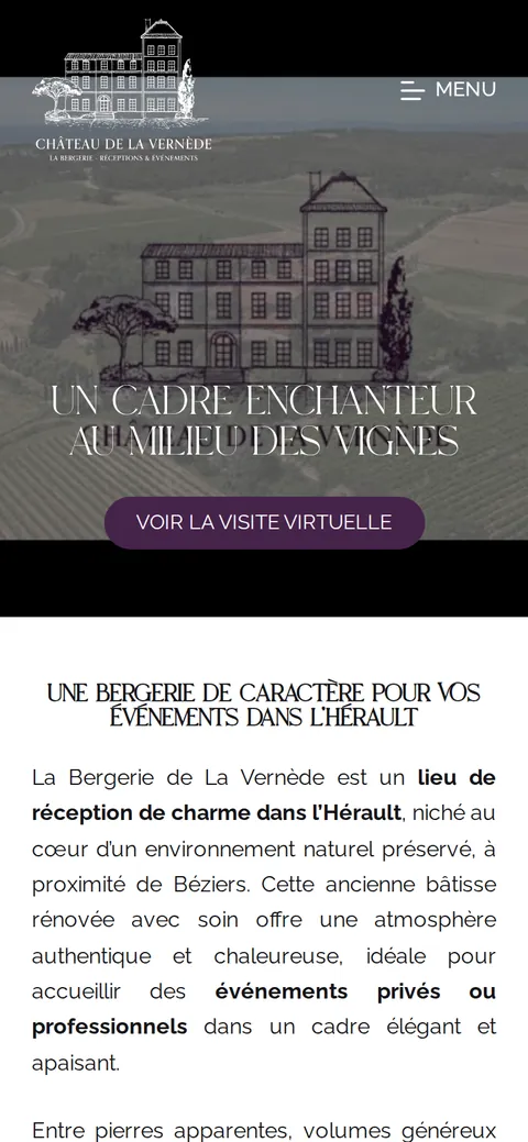 Château La Vernède : capture du site sur mobile 1