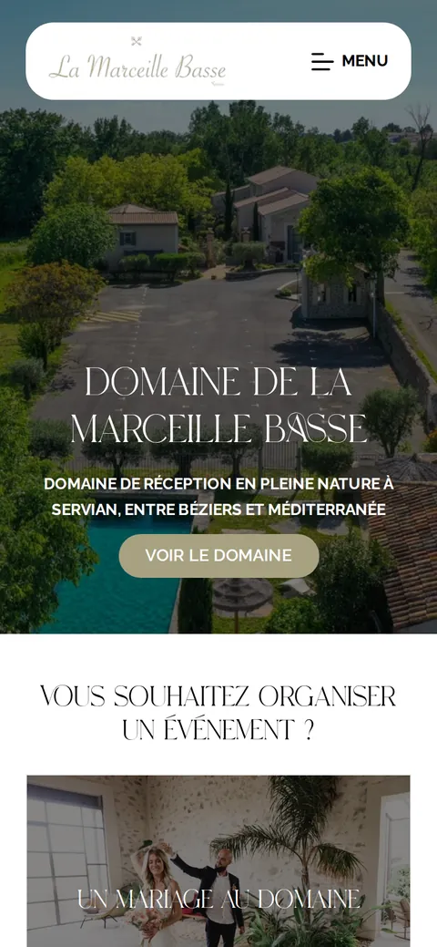Domaine de la Marceille Basse : capture du site sur mobile 1