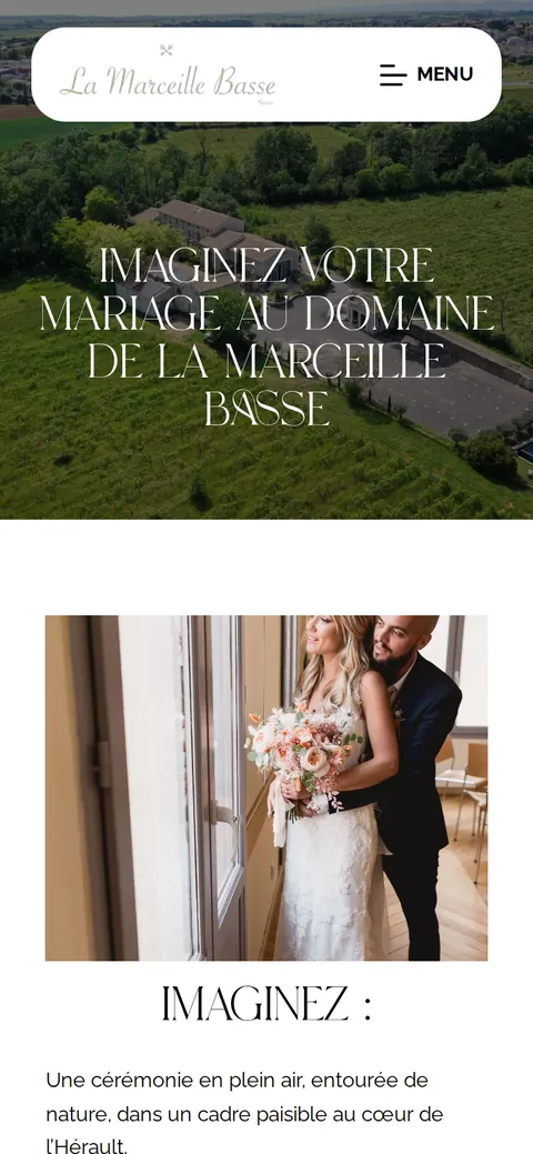 Domaine de la Marceille Basse : capture du site sur mobile 2
