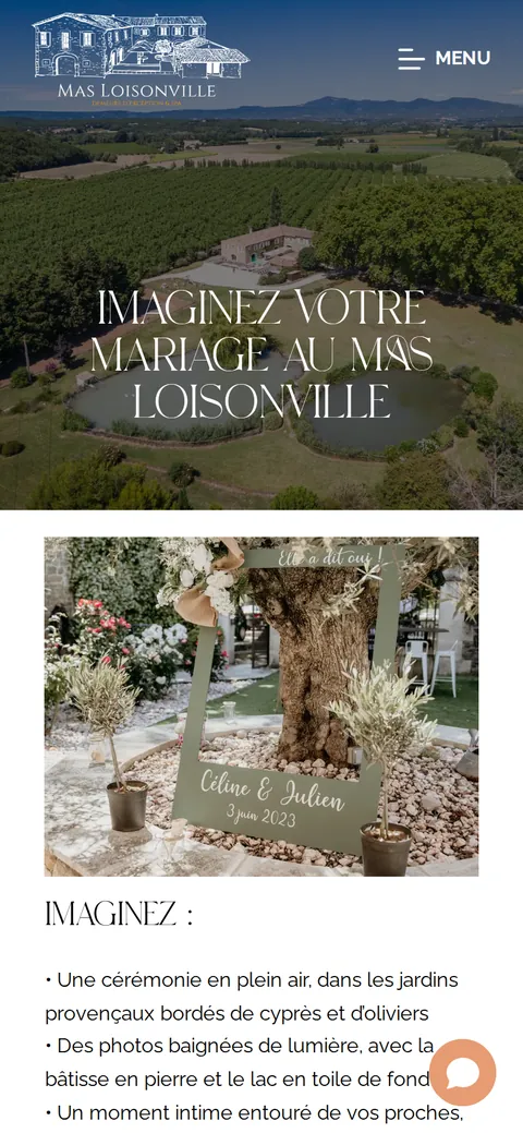 Mas Loisonville : capture du site sur mobile 2