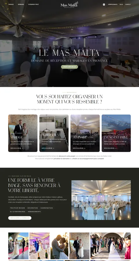 Mas Malta : capture du site sur ordinateur 1