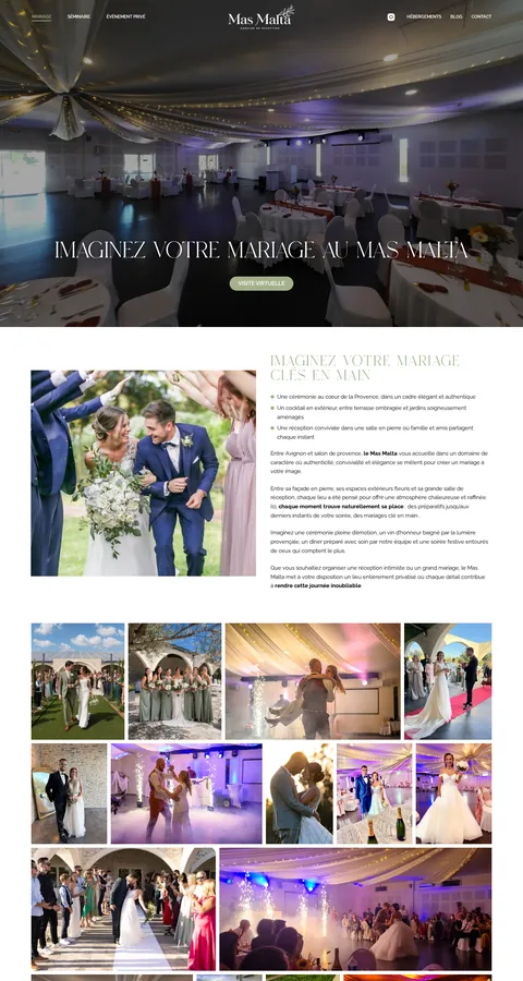 Mas Malta : capture du site sur ordinateur 2