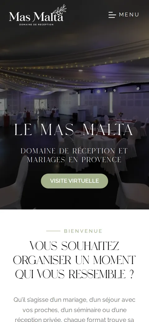 Mas Malta : capture du site sur mobile 1