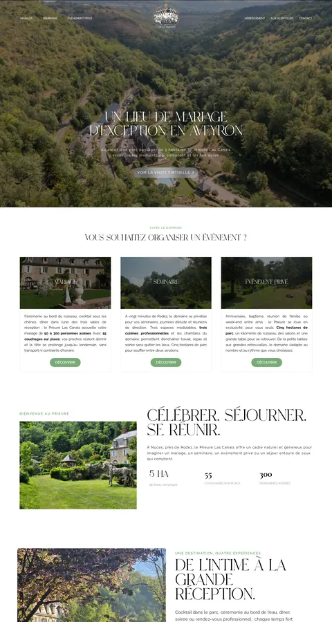 Prieuré Las Canals : capture du site sur ordinateur 1