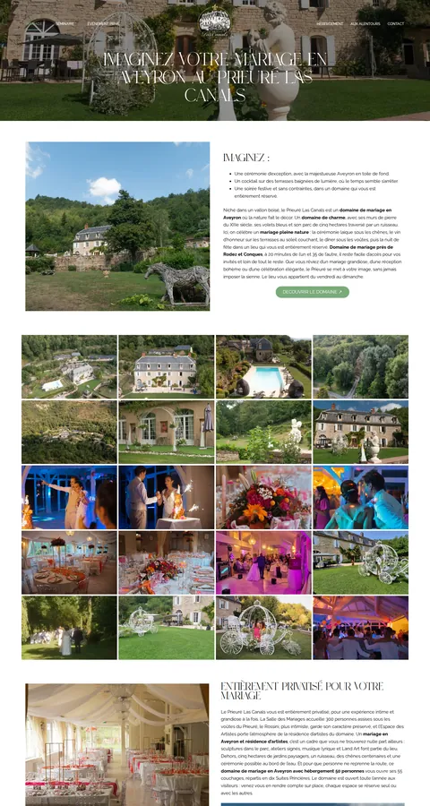 Prieuré Las Canals : capture du site sur ordinateur 2