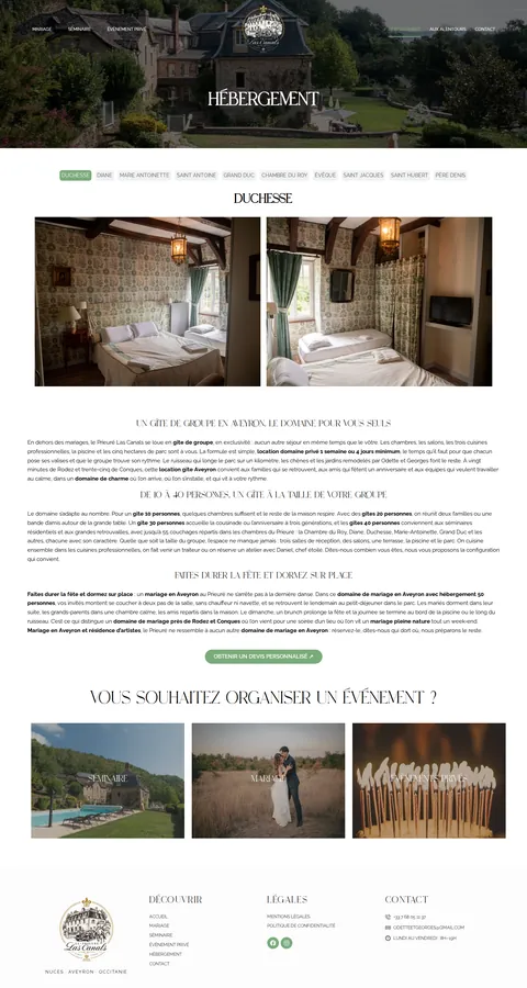 Prieuré Las Canals : capture du site sur ordinateur 3