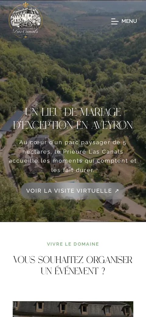 Prieuré Las Canals : capture du site sur mobile 1