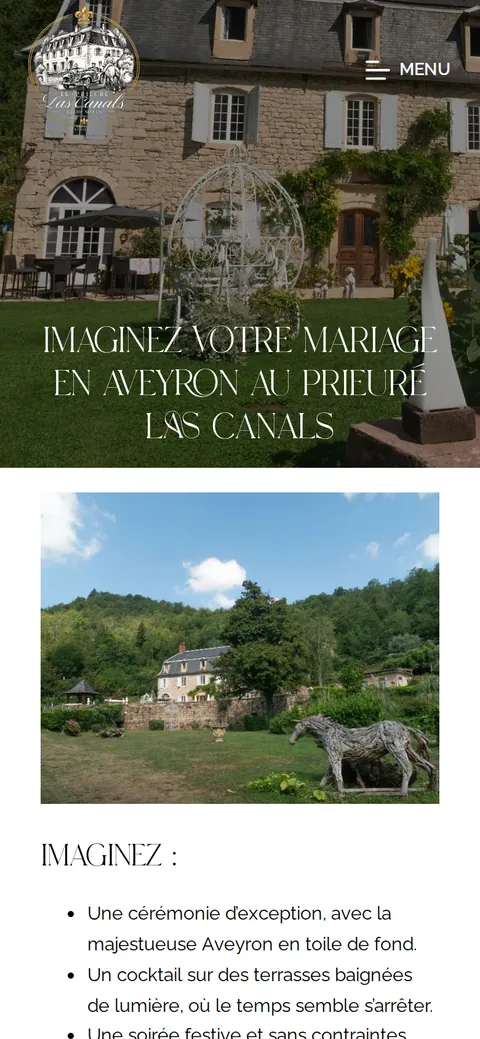 Prieuré Las Canals : capture du site sur mobile 2